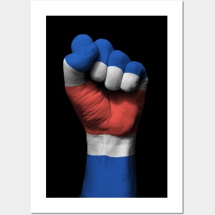 Flag of Costa Rica on a Raised Clenched Fist Posters and Art